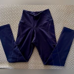 Blessed Bodywear leggings w/phone pockets.  Squat proof, comfy, dark purple.